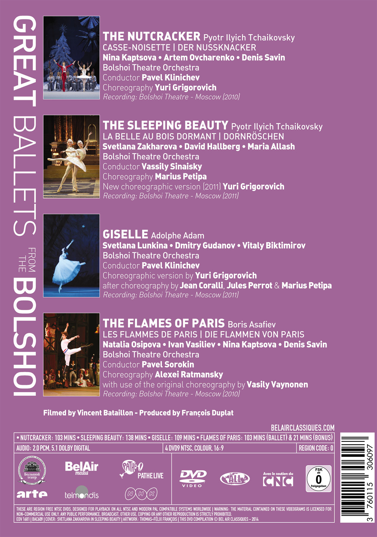 Great Ballets from the Bolshoi (vol. I) [4 DVD & 4 Blu-ray Box-set